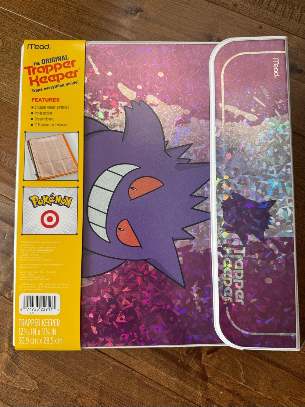 Pokemon Gengar Holographic Trapper Keeper - Purple & Pink Accents